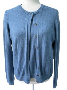 GAP CashSoft Knit Cardigan and Baby Tee Sweater Set Cornflower Blue Size M/L
